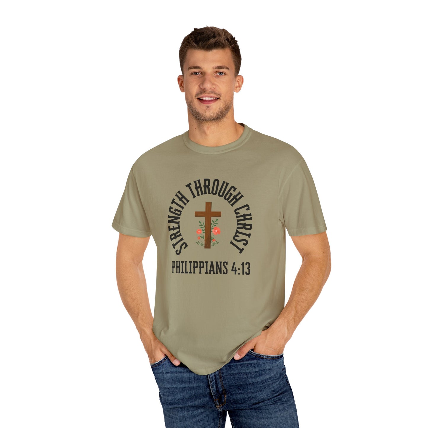 Inspirational Christian T-Shirt - Strength Through Christ, Philippians 4:13