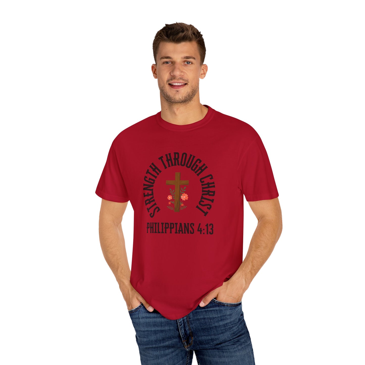 Inspirational Christian T-Shirt - Strength Through Christ, Philippians 4:13