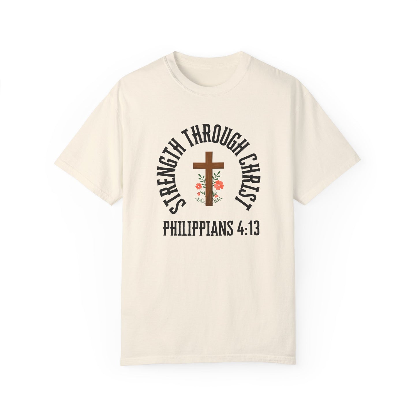 Inspirational Christian T-Shirt - Strength Through Christ, Philippians 4:13