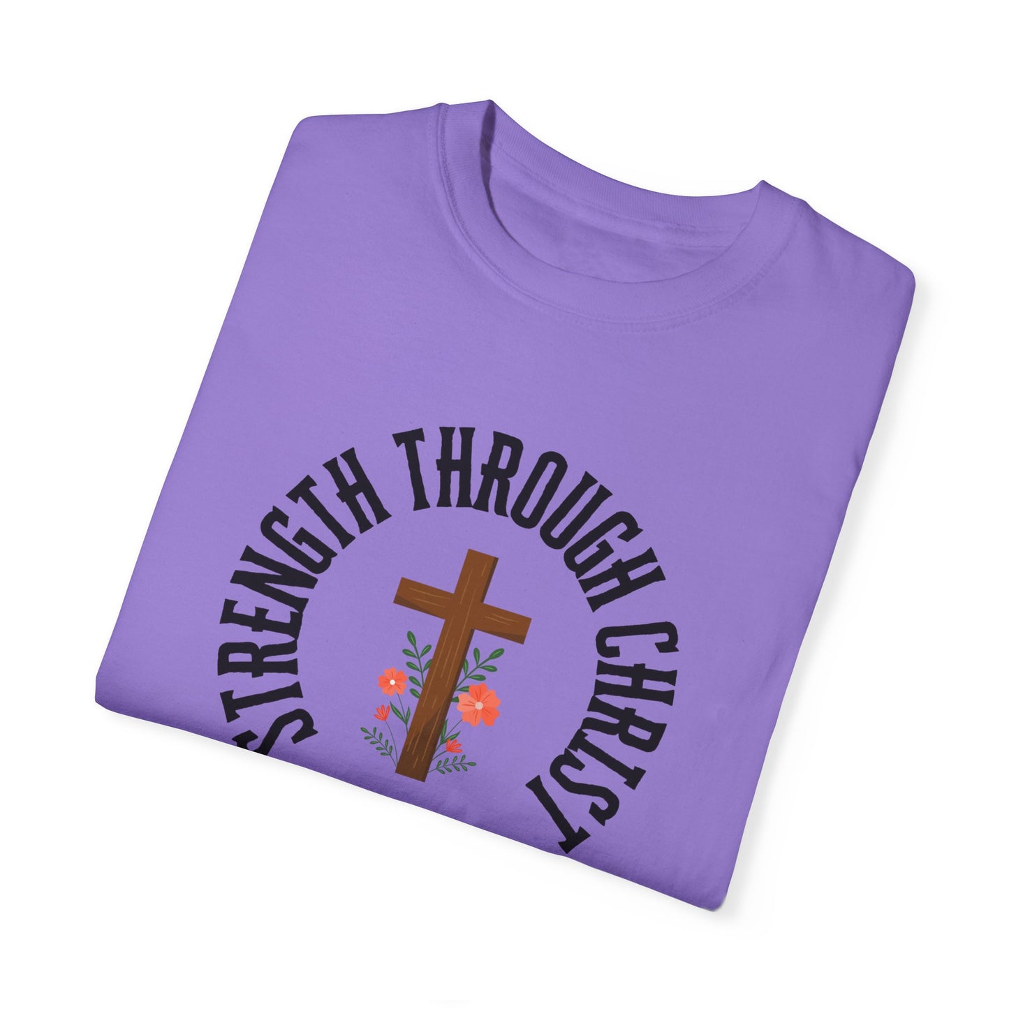 Inspirational Christian T-Shirt - Strength Through Christ, Philippians 4:13