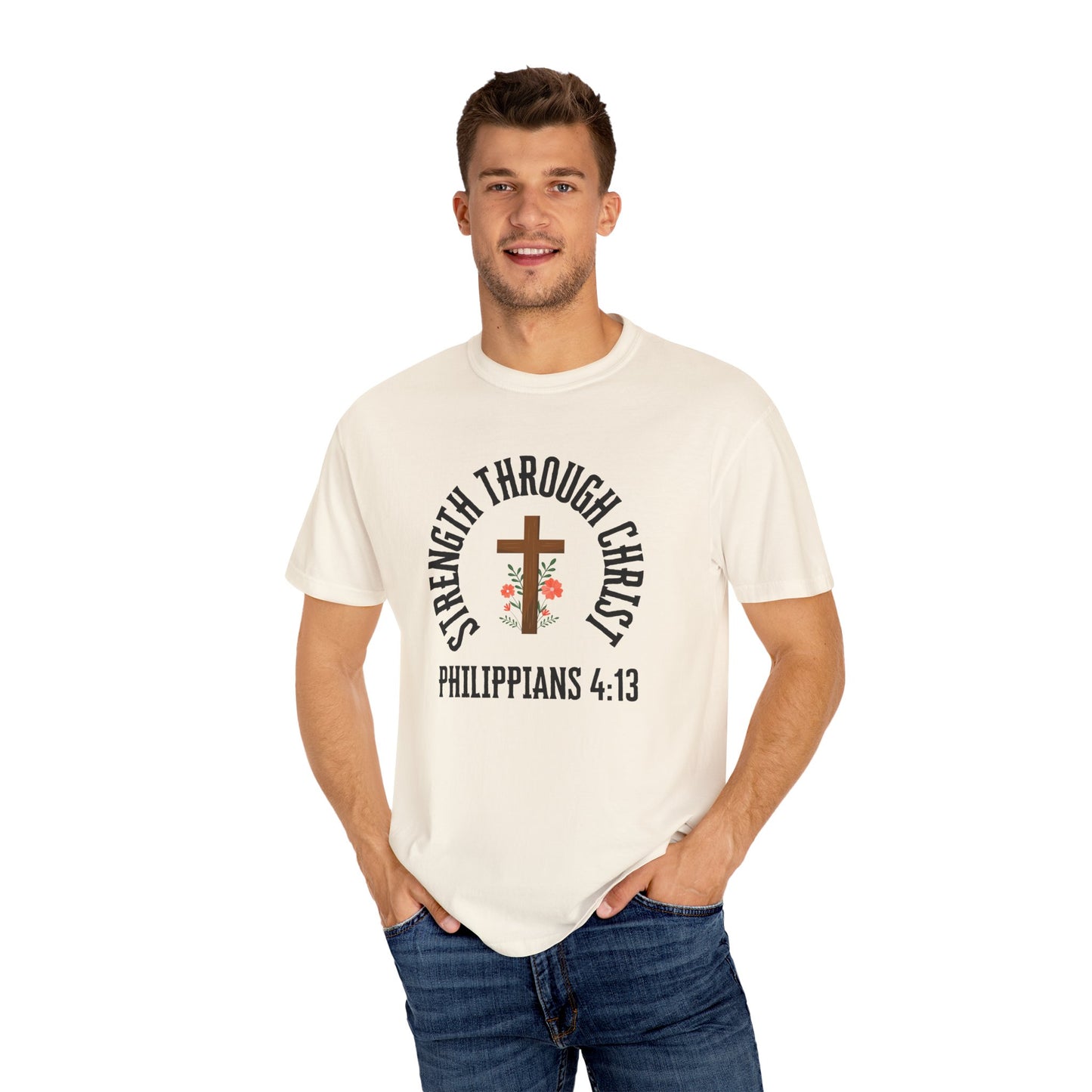 Inspirational Christian T-Shirt - Strength Through Christ, Philippians 4:13