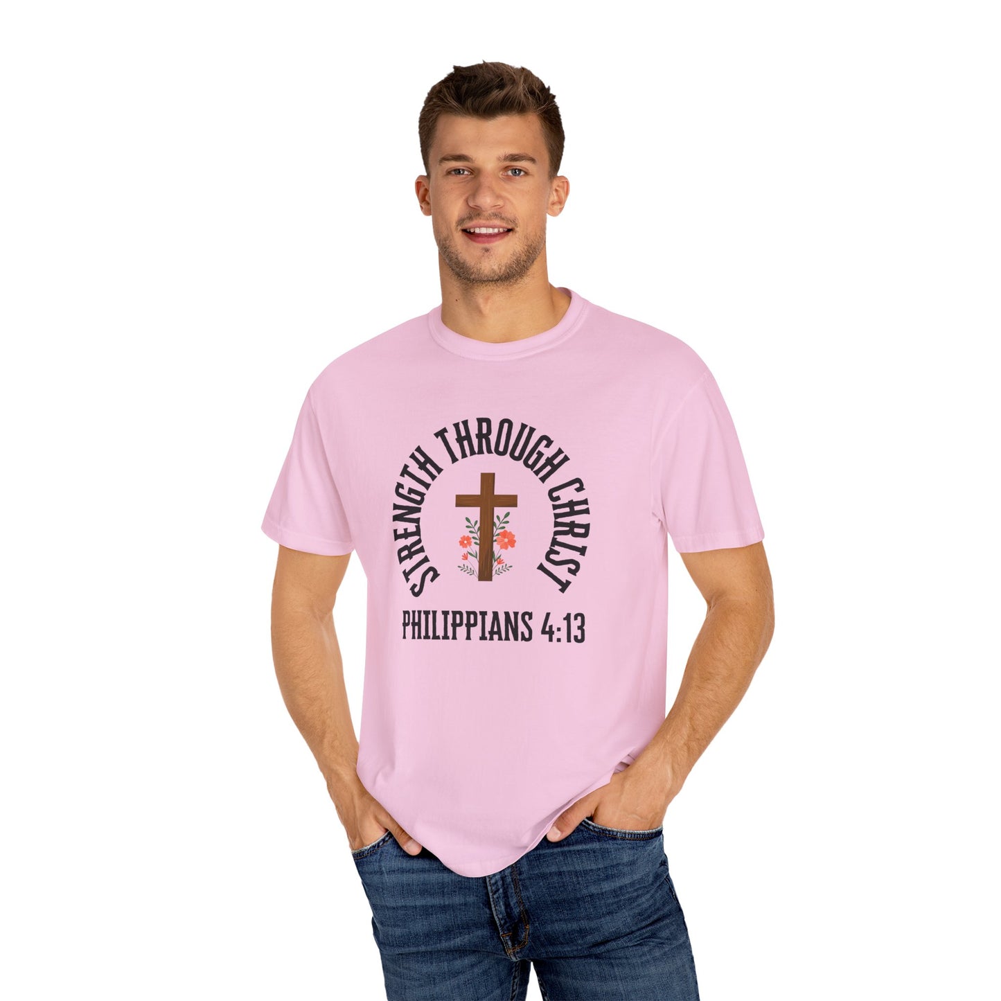 Inspirational Christian T-Shirt - Strength Through Christ, Philippians 4:13